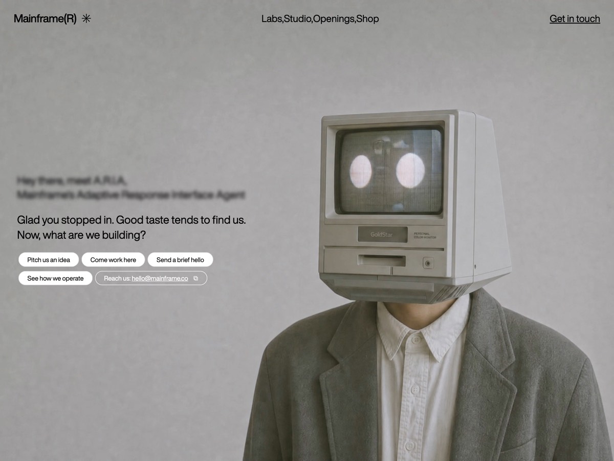 Anteprima del sito Mainframe — studio creativo