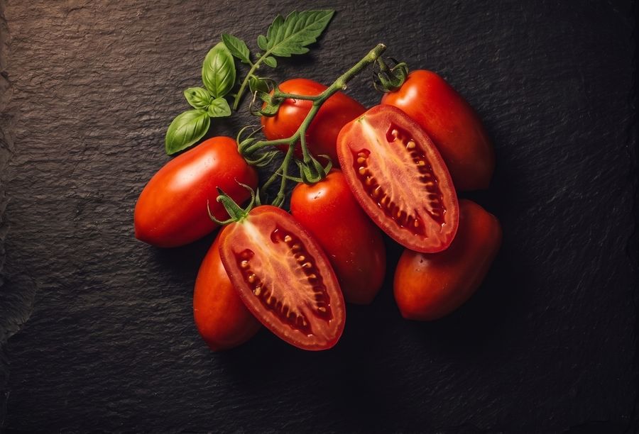 Pomodori San Marzano DOP su ardesia